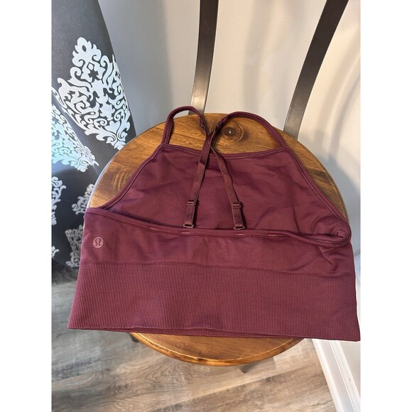 Lululemon Longline Bra B/C Cup Full Support Convertible Straps Burgundy Maroon 2 - Picture 2 of 4